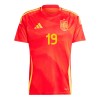 Maillot de Supporter Espagne Lamine Yamal 19 Domicile Euro 2024 Pour Enfant